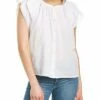 Lilla P Ruffle Sleeve Button Down Top Women
