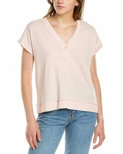 Lilla P Boxy V-Neck Henley Women