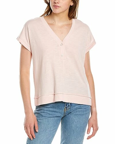 Lilla P Boxy V-Neck Henley Women