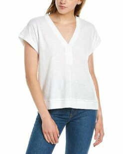 Lilla P Boxy V-Neck Henley Women