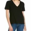 Lilla P Rib Trim V-Neck T-Shirt Women