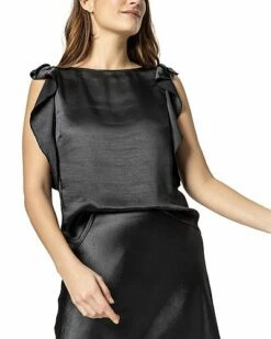 Lilla P Ruffle Sleeve Boatneck Shirt Women