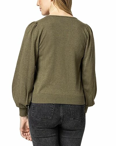 Lilla P Tie Front Puff Sleeve Silk-Blend Sweater Women - Image 2