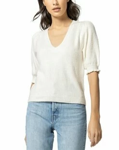 Lilla P Elbow Sleeve V-Neck Sweater Women