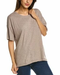 Lilla P High-Low Elbow-Sleeve T-Shirt Women
