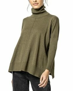 Lilla P Oversized Turtleneck Silk-Blend Sweater Women