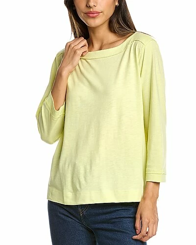 Lilla P 3/4-Sleeve Seamed Boatneck T-Shirt Women
