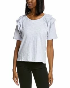 Lilla P Elbow Sleeve Ruffle Top Women