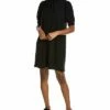 Lilla P Smock Neck Elbow Sleeve Mini Dress Women