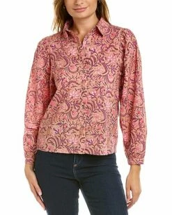 Lilla P Shirred Sleeve Top Women