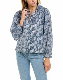 Lilla P Shirred Sleeve Top Women