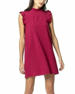 Lilla P Ruffle Sleeve Mock Neck Dress Women