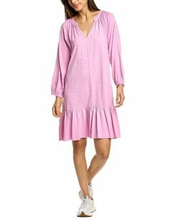 Lilla P 3/4-Sleeve Shirred Raglan Dress Women