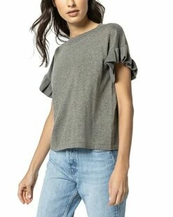 Lilla P Ruffle Sleeve Linen-Blend Sweater Women