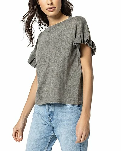 Lilla P Ruffle Sleeve Linen-Blend Sweater Women