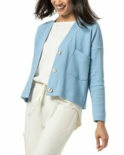 Lilla P Button Front Pocket Cardigan Women