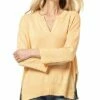 Lilla P Side Zip V-Neck Sweater Women