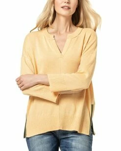 Lilla P Side Zip V-Neck Sweater Women