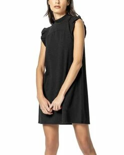 Lilla P Ruffle Sleeve Mock Neck Dress Women