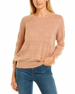 Lilla P Easy Jewel Neck Linen-Blend Sweater Women