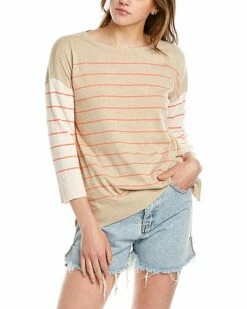 Lilla P Colorblocked Boatneck Silk-Blend Sweater Women