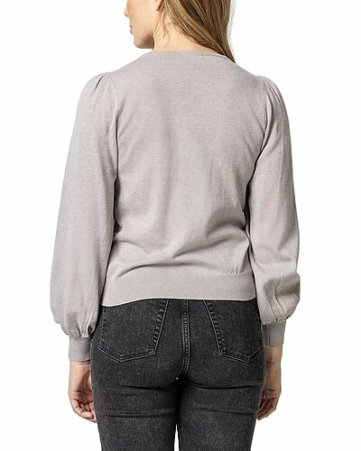 Lilla P Tie Front Puff Sleeve Silk-Blend Sweater Women - Image 2