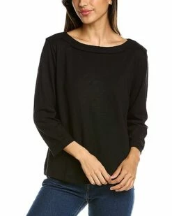 Lilla P 3/4-Sleeve Seamed Boatneck T-Shirt Women