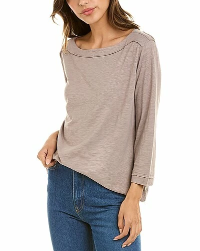 Lilla P 3/4-Sleeve Seamed Boatneck T-Shirt Women