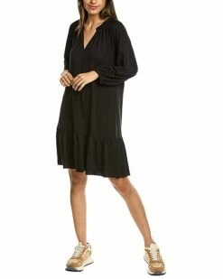 Lilla P 3/4-Sleeve Shirred Raglan Dress Women