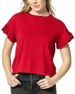 Lilla P Ruffle Sleeve Linen-Blend Sweater Women