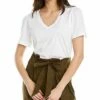 Lilla P Rib Trim V-Neck T-Shirt Women