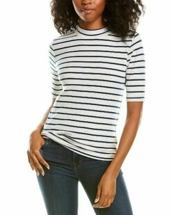 Lilla P Elbow-Sleeve Mock Neck Top Women