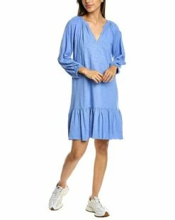 Lilla P 3/4-Sleeve Shirred Raglan Dress Women